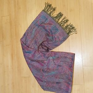 Pashmire pink and blue scarf/shall